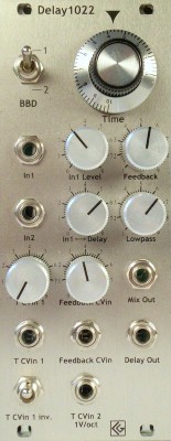 Delay1022 eurorack module, minijack version