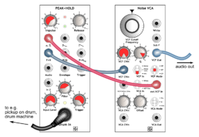 NoiseVCA - impulse triggered VCF 